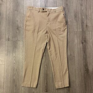 Men's Boohooman Tan Checkered Pants